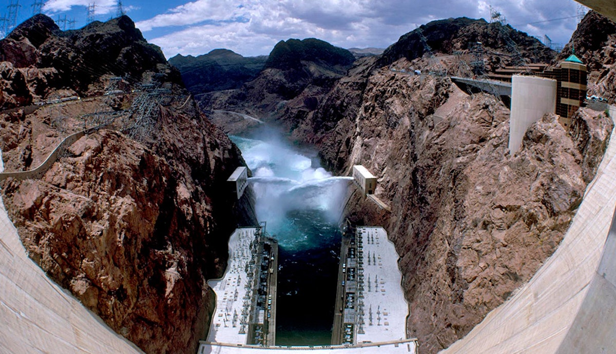 A view of the hoover dam in nevada.