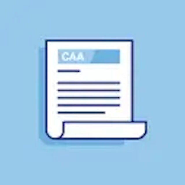 A document with the word caa on it.