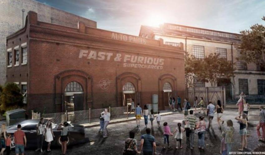 An artist's rendering of a fast and furious building.
