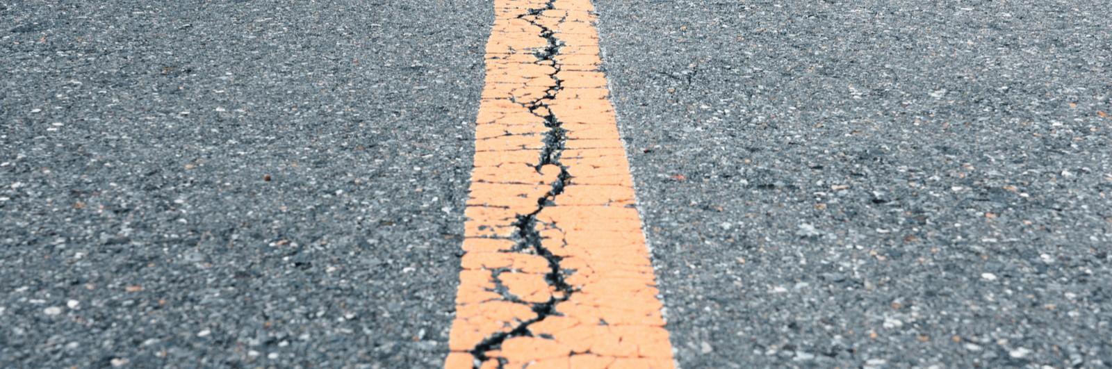 A cracked road.