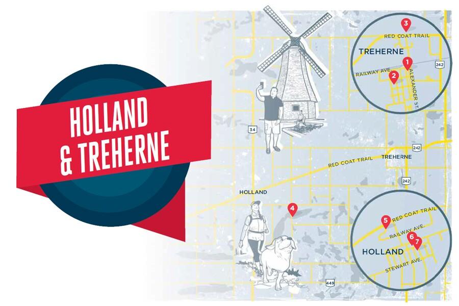A map of holland and treene with the words holland and treene.